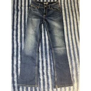 Wrangler Women's low-rise Bootcut Jeans Dark Wash Denim Western Size 28x32 5/6